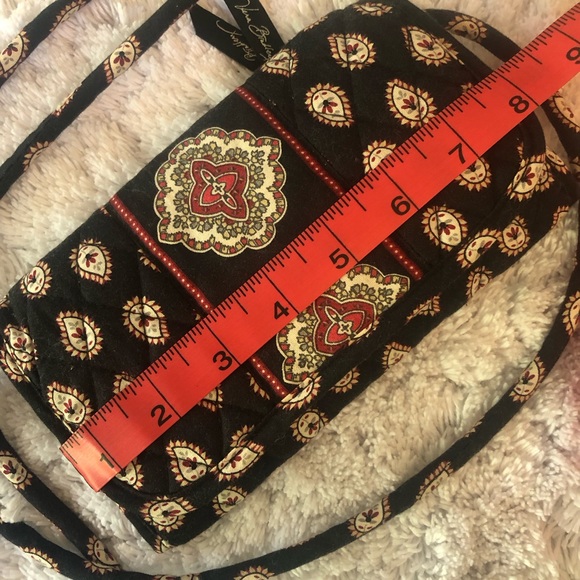Vera Bradley wallet ~black paisley vintage pattern~ with crossbody strap - Picture 6 of 7